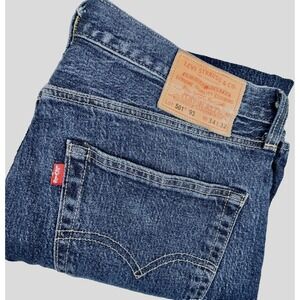 Levi's 501 '93 "Big E" Button Fly Men's 34x32 Blue Dark Wash Denim Straight Leg